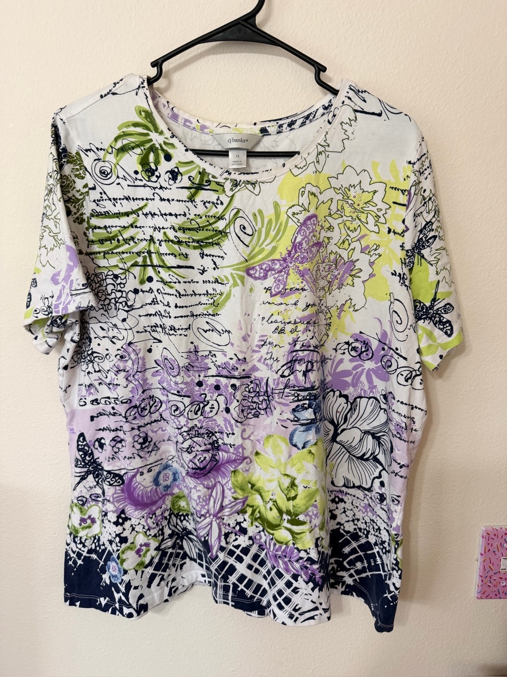 CJ Banks sequin top size 1X NWOT